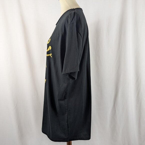 Junk Gypsy Black T-Shirt Tunic Short Sleeve Red Rose Texas Road Trip Size XXL - Picture 2 of 9